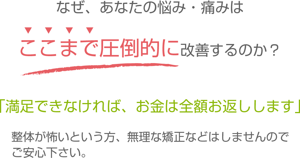 なぜあなたの悩み・痛みはここまで圧倒的に改善するのか?